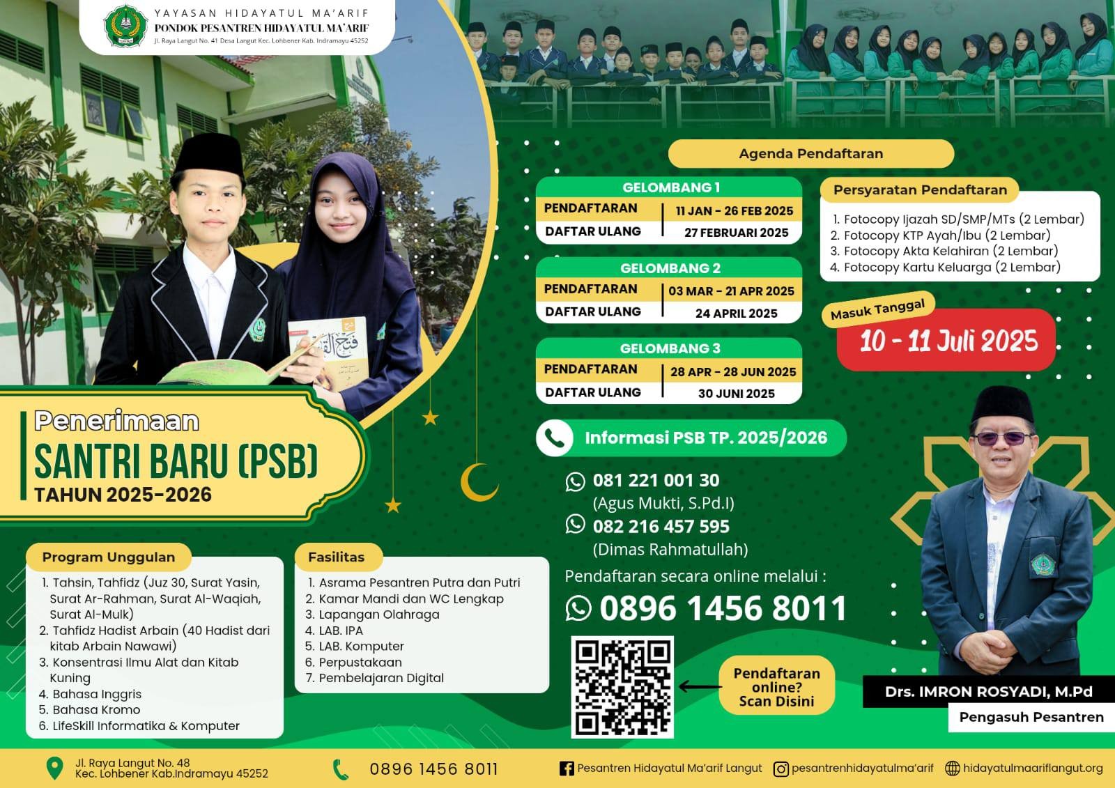 Penerimaan Santri Baru Pondok Pesantren Hidayatul Ma\'arif Langut TP. 2025/2026