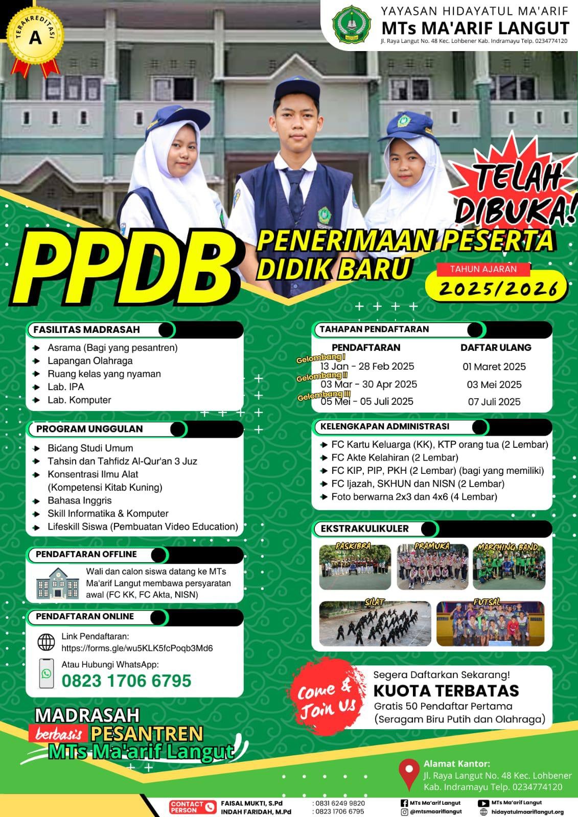 PPDB MTS MA\'ARIF LANGUT TP. 2025/2026